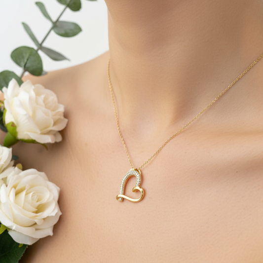 ✨ Elegant Heart-Shaped Gold Pendant Necklace | Paristor