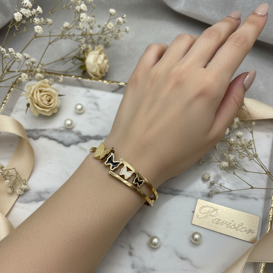 Black Butterfly Designer Gold Bangle – Urban Luxe Statement 🦋🖤