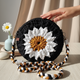 Sunflower Crochet Round Bag – Nature’s Chic Bloom 🌻🖤