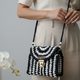 Monochrome Luxe Crochet Shoulder Bag – Timeless Statement 🖤🤍
