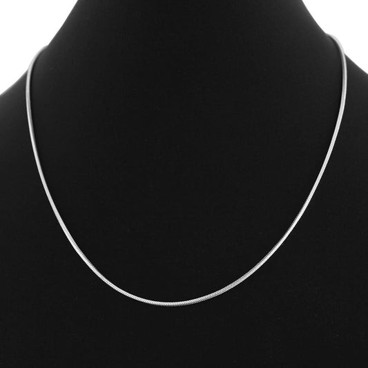 Minimalist silver Snake Chain Necklace – Elegant Flat Herringbone Choker for Unisex