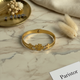 Triple Clover Gold Bangle – Modern Floral Grace ✨🌸