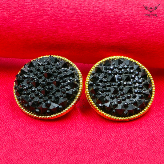 Black Crystal Stud Earrings – Elegant & Timeless