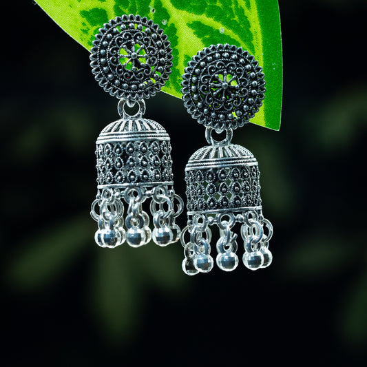 “Nazaqat” Mini Oxidized Jhumki Earrings