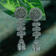 "Kalika Jhumka" – Statement Oxidized Silver Long Earrings