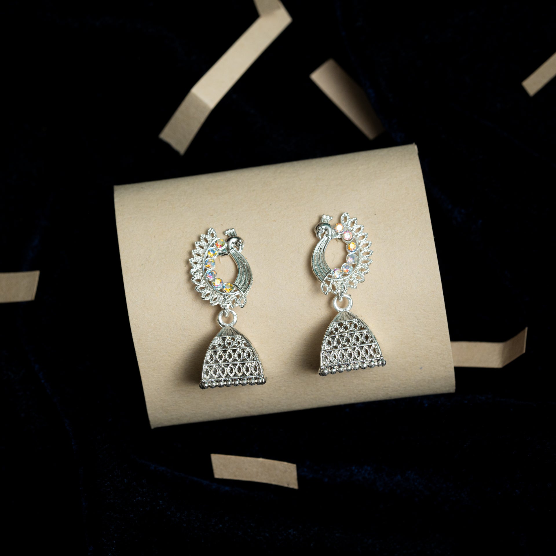 Pairs of 6 Premium Quality Earrings with 2 Free Rings (White)