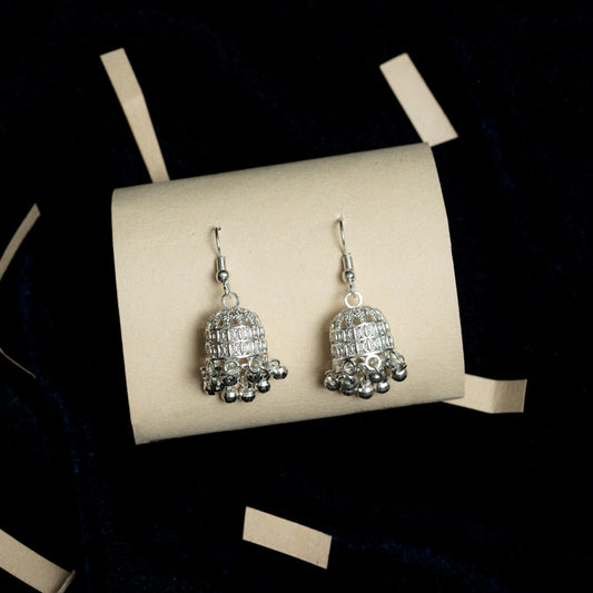 🛍️ Classic Oxidised Hook Jhumka