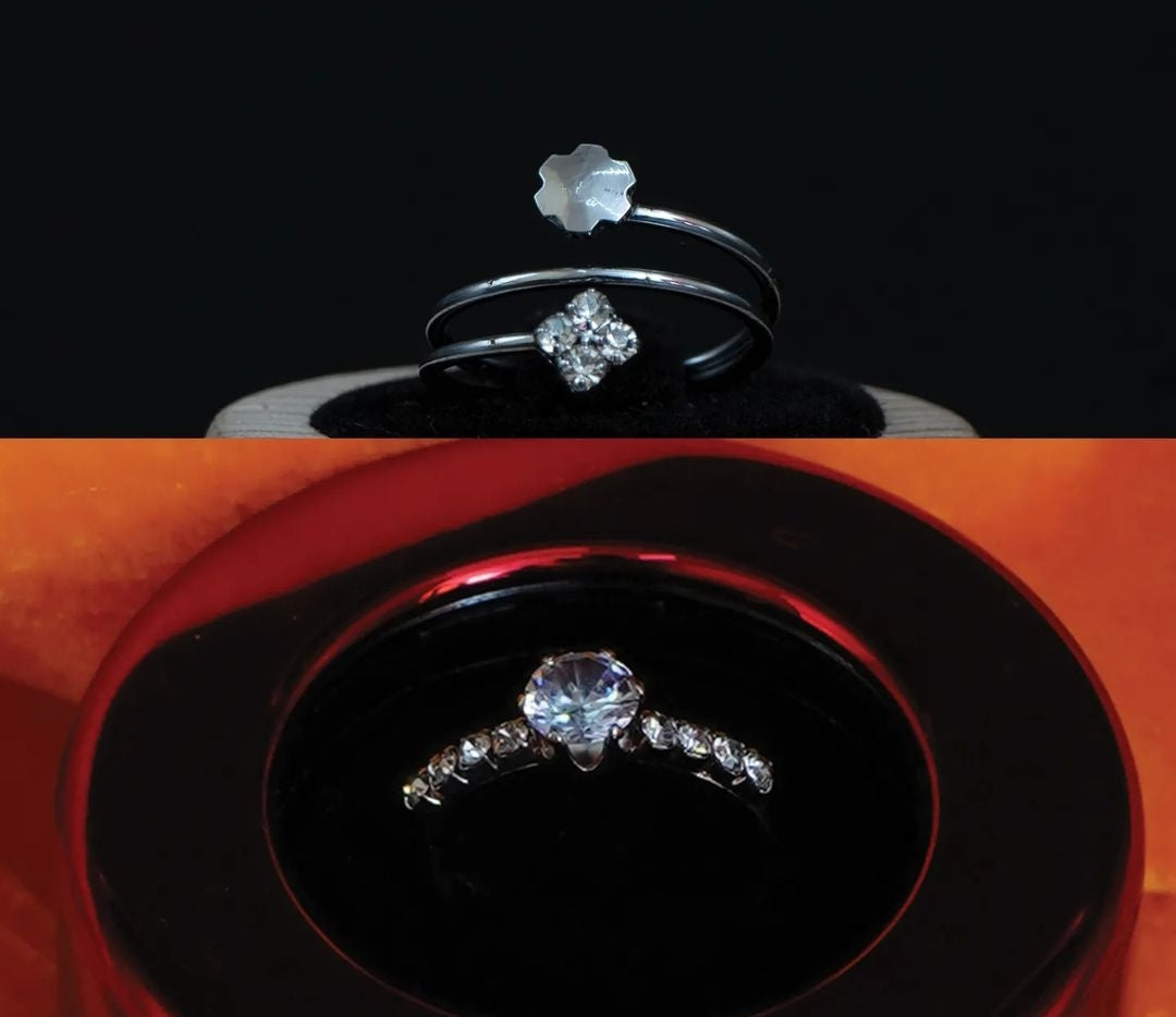 Pairs of 6 Premium Quality Earrings with 2 Free Rings (White)