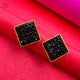 Black Square Crystal Earrings – Bold & Elegant