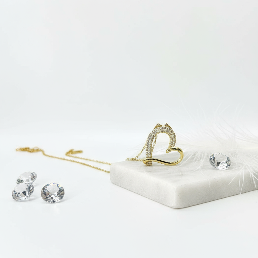 ✨ Elegant Heart-Shaped Gold Pendant Necklace | Paristor